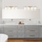 Designers Fountain Cowen 31.25in 4-Light Brushed Gold Mid-Century Modern Indoor Vanity Light with Etched Glass Shades 94504-BG - alternate 2